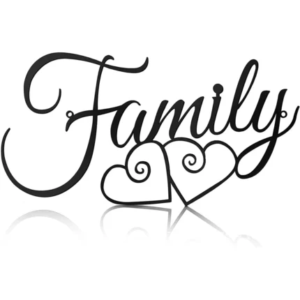 Family Wall Sign Metal Family Wall Decor Black Family Word Wall Art