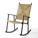 Better Homes & Gardens Ventura Outdoor Steel Rocking Chair, Natural Rush Weave