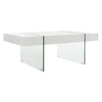 SAFAVIEH Jacob Rectangular Glass Leg Modern Coffee Table, White