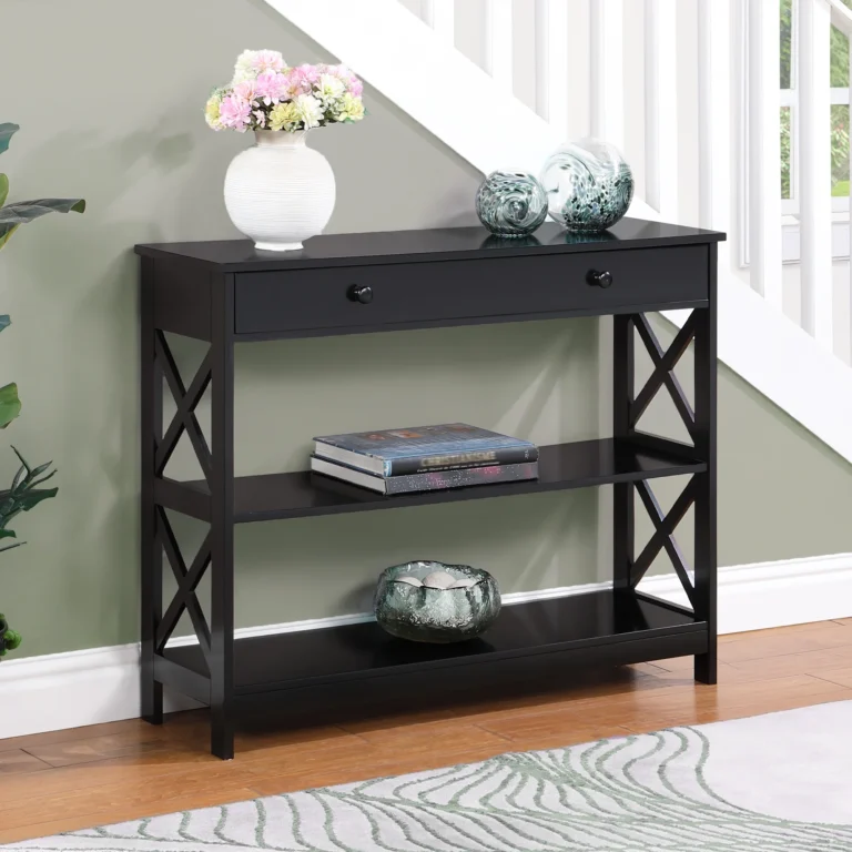 Oxford 1-Drawer Console Table, Black Wood finish