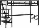 Twin Loft Bed with Desk and Storage Stairs, Heavy Duty Loft Bed with Atairs and Full-Length Guardrail