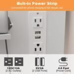 Vanity Set with Rectangular Mirror, Makeup Vanity Dressing Table with 5 Drawers