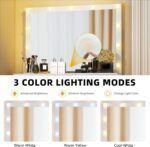 Makeup Vanity with Lighted Mirror, Vanity Desk with Power Strip, Adjustable Lighting, 4 Drawers