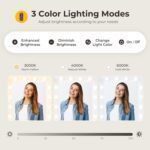 Vanity Desk with LED Lighted Mirror Makeup Vanity Desk with 5 Large Drawers and 3 Storage Shelves