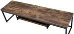 arsehhwe Modern Oak and Black Metal Finish TV Stand with Ample Storage, Accommodates Up to 60 Inch Flat Screen