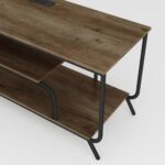 LOPOO Organize Your Media with TV Stand with Power Outlets, LED Lights, & Ample Storage for TVs Up to 55 inches