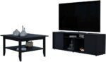Stylish 2-Piece Living Room Set for Enhanced Decor, Coffee Table & TV Stand, Small Spaces, Black