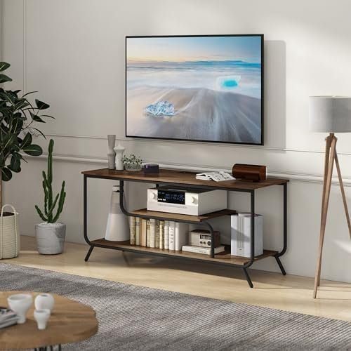 LOPOO Organize Your Media with TV Stand with Power Outlets, LED Lights, & Ample Storage for TVs Up to 55 inches LOPOO Organize Your Media with TV Stand with Power Outlets, LED Lights, & Ample Storage for TVs Up to 55 inches