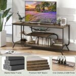 LOPOO Organize Your Media with TV Stand with Power Outlets, LED Lights, & Ample Storage for TVs Up to 55 inches
