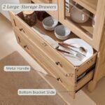 IFGET 71" Tall Arched Kitchen Pantry, Modern Farmhouse Wood Kitchens Storage Cabinets with 2 Large Drawers