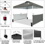CROWN SHADES 10x10 Pop up Canopy Tent Instant Canopy with 150D Silver Coated