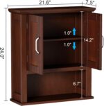 ChooChoo Wood Wall Cabinet with Doors,Medicine Cabinet with Adjustable Shelves Over The Toilet