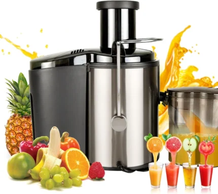 Machine,Juicer Juicer Multi-function Electric,800W High Yield Juice Extractor with 3 Speeds,for Whole Vegetable and Fruit,Stainless Steel,Easy to Clean