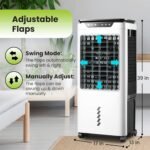 Powerful Swamp Cooler 5300 CFM,7 Gallons Water Tank,Portable Indoor Evaporative Air Cooler,Remote Included,Swing Mode,Modern Design,3 Speeds (LBW-6500RC)