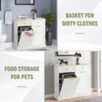 LOUVIXA Tilt Out Trash Can Cabinet with Double Hidden Trash Can Holder