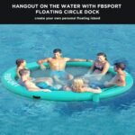 Inflatable Dock Floating Platform,8ft Inflatable Water Hammock Floating Deck for Lake W/Cupholder,Round Floating Ring Float Ring,Pool Float Raft Lounger Island Platform Pad
