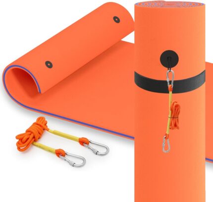 18 x 6 Ft Outdoor Floating Water Mat for Adult Beach Lake Ocean Swimming Pool Large Size 3 Layer Tear Resistant XPE Foam Giant Swim Tanning Float Island Pad Raft Recreation Hammock Lounger Blue