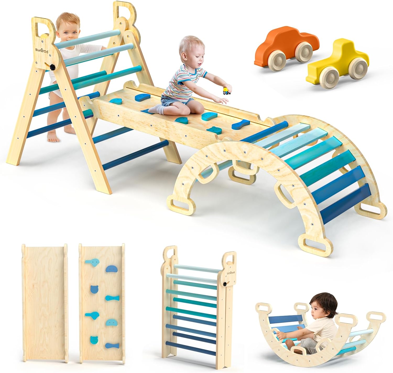 Pikler Triangle Set 7in1 Foldable Baby Climbing Toys Wooden Montessori Climbing Set with Arch&Ramp&Ladder Baby Climber Indoor Jungle Gyms for Toddlers Montessori Toys - Rainbow Pikler Triangle Set 7in1 Foldable Baby Climbing Toys Wooden Montessori Climbing Set with Arch&Ramp&Ladder Baby Climber Indoor Jungle Gyms for Toddlers Montessori Toys - Rainbow