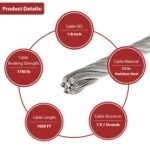 ZONEGRACE 1000FT 1/8 Stainless Steel Cable for Deck Cable Railing System