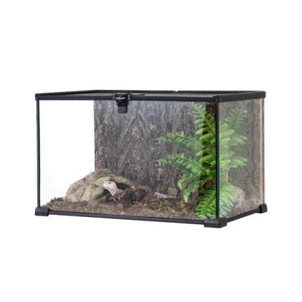 REPTI-ZOO Knock-Down Mini Glass Reptile Habitat,360 Rotation,14.5 gallon,Easy Assembly