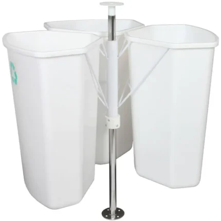28.5 in. x 27.625 in. x 27.625 in. In Cabinet Corner Trash Can,White