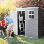 5' x 3' Resin Utility Storage Shed with Window,Grey