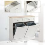 LOUVIXA Tilt Out Trash Can Cabinet with Double Hidden Trash Can Holder