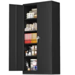 Greenvelly 72 Black Storage Cabinet with Doors