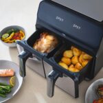 Cooks Professional 8 Litre Dual Digital Air Fryer with Double Twin Basket | Stainless Steel Energy Saving Instant Fryer with Double Drawers & Preset Functions | 8L Capacity (XL) | Black