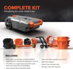 36-Gallon Portable Camper / RV Tote Tank - Features Large Heavy-Duty No-Flat Wheels & Built-In Gate Valve - Removable Steel Tow Adapter,3 ?RV Sewer Hose & More RV Accessories (39006)