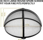 WeCooper Outdoor Fire Pit Spark Screen Cover Accessory,Fire Mesh Screen Guard