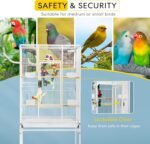 VIVOHOME 54 Inch Wrought Iron Large Bird Flight Cage with Rolling Stand