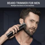 Beard Trimmer for Men - 5 in 1 Kit Electric Razor,Nose Hair Trimmer with LED Display,Cordless Mustache Body Face Grooming Kit,Waterproof Rechargeable Beard Shaver