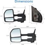 JZSUPER Towing Mirrors fit With Power Heated Turn Signal Light Temperature Sensor Spot Lights