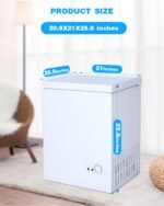 3.5 Cu.Ft Chest Freezer with a Removable Basket 7 Gears Adjustable Temperature Control(-18??F to -46??F),Deep Compact Freezer for Garage,Office,Basement,House,Kitchen,Shop,RVs-White