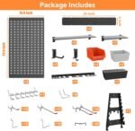 WALMANN 113PCS Pegboard Wall Organizer Kit with Pegboard Hooks with Hooks(Black)