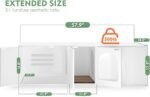 Amunrbrek Cat Litter Box Enclosure Furniture with Double Room,White