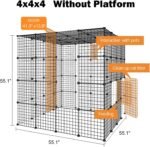 AOjingbei Large Cat Cage Enclosure Indoor Cat Playpen Metal Wire 4-Tier Kennels Crate Ideal