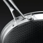 HexClad 6 Piece Hybrid Stainless Steel Cookware Pan Set 8 inch,10 inch,12 inch with Glass Lids,Size: One size,Black