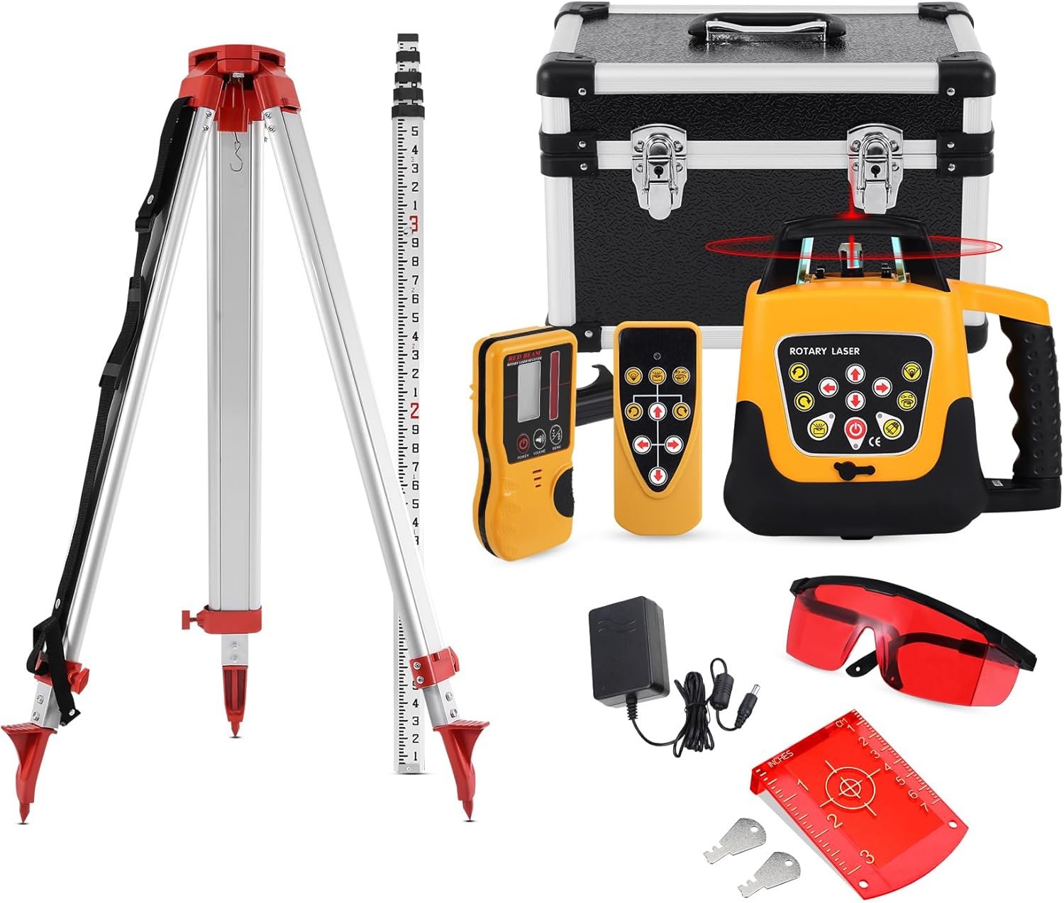 Iglobalbuy Self Leveling Rotary Laser Level System Kit with Surveying Tripod Iglobalbuy Self Leveling Rotary Laser Level System Kit with Surveying Tripod