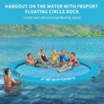 Inflatable Dock Floating Platform,8ft Inflatable Water Hammock Floating Deck for Lake W/Cupholder,Round Floating Ring Float Ring,Pool Float Raft Lounger Island Platform Pad