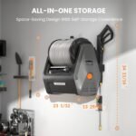 Giraffe Tools Electric Wall Mount Power Washer with 100FT Retractable Pressure Hoses