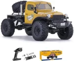 RocHobby Atlas 1/10 RC Crawler,4WD 2.4Ghz RC Rock Truck Off Road,Hobby RC Car Indoor&Outdoor 2 in 1,RC Vehicles for Adults Need to Complete with Battery,Yellow