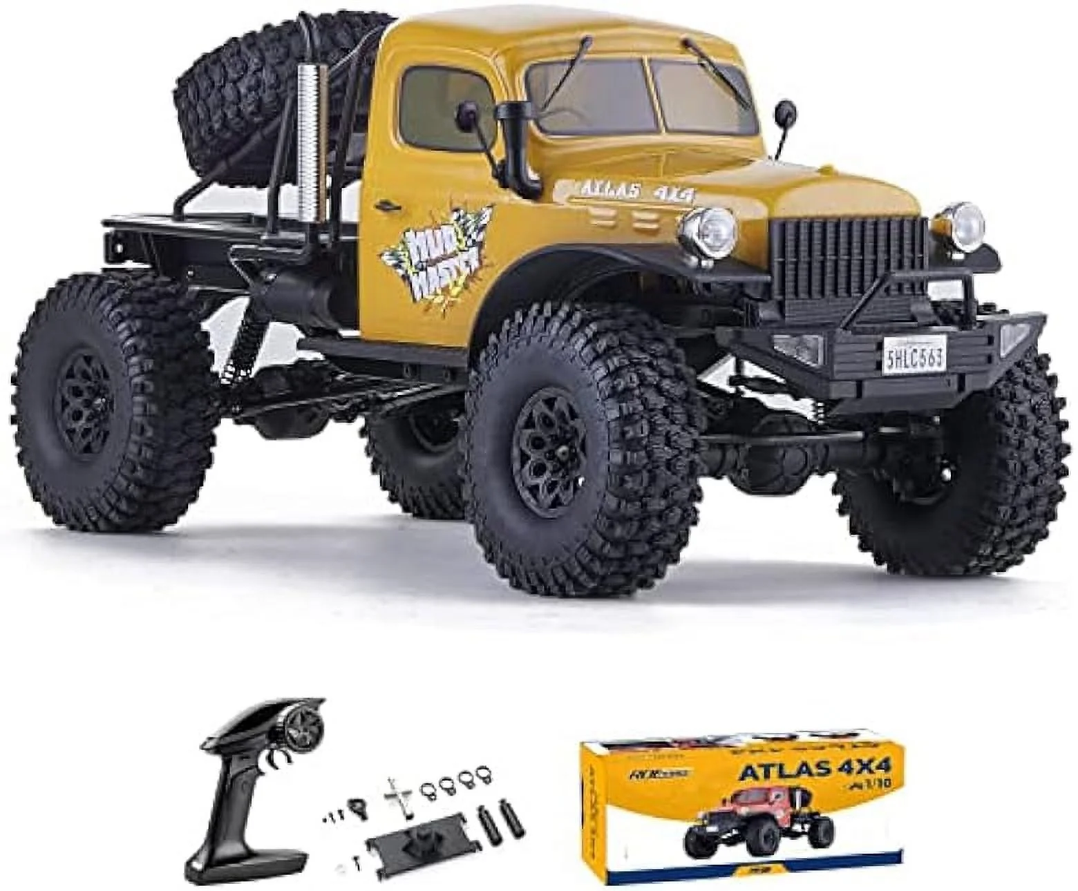 RocHobby Atlas 1/10 RC Crawler,4WD 2.4Ghz RC Rock Truck Off Road,Hobby RC Car Indoor&Outdoor 2 in 1,RC Vehicles for Adults Need to Complete with Battery,Yellow RocHobby Atlas 1/10 RC Crawler,4WD 2.4Ghz RC Rock Truck Off Road,Hobby RC Car Indoor&Outdoor 2 in 1,RC Vehicles for Adults Need to Complete with Battery,Yellow