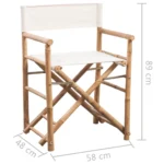 2 Folding Bamboo Director's Chairs