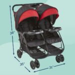 Kolcraft Side-by-Side Lightweight Double Baby Stroller with Reclining Seats