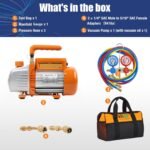 BACOENG 3.6CFM Vacuum Pump and Gauge Set - Home Mini Split Vacuum Pump Kit