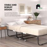 EconoHome Folding Bed with Mattress - Portable Foldable Roll Away Adult Bed for Guest