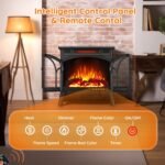 Rintuf Electric Fireplace Heater,1500W Infrared Fireplace Stove w/ 3D Realistic Flame