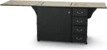 353 Norma Jean Sewing Cabinet for Sturdy Sewing,Cutting,Quilting,and Crafting with Storage and Airlift,Black Finish